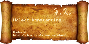 Holecz Konstantina névjegykártya